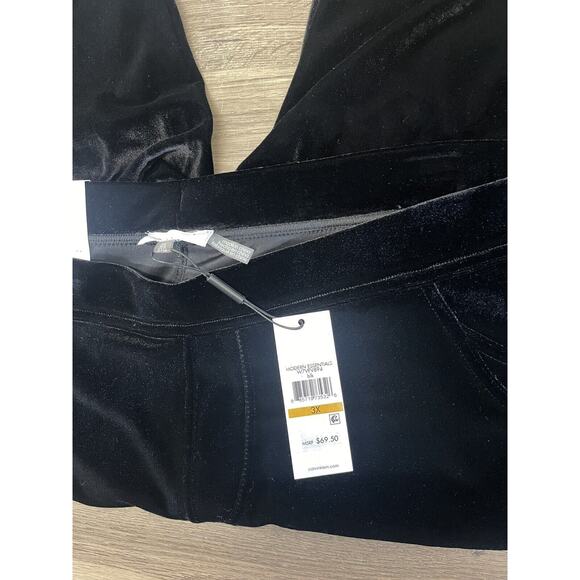 Calvin Klein Modern Essentials Pull On Elastic Waist Black Velvet Leggings 3X - Picture 5 of 9
